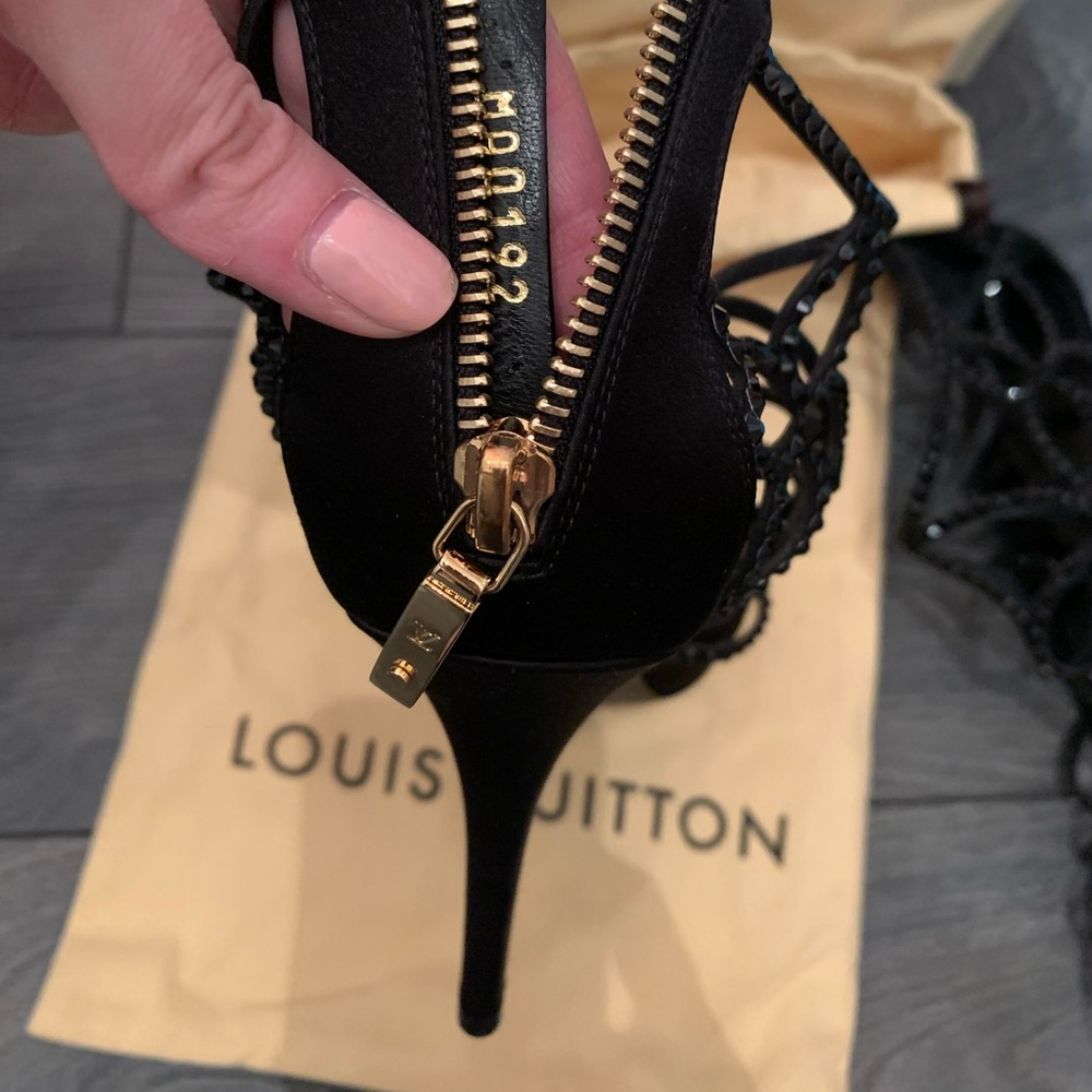 🆕🔥LOUIS VUITTON SandalsCrystalsSatin-Authentic - Picture 6 of 8